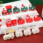 Рождественский деревянный поезд, игрушки, украшение для дома, подарок деда мороза, Рождество 2021