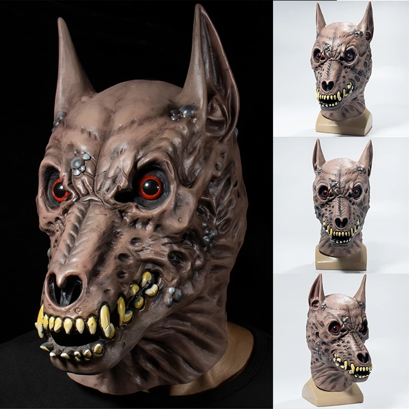 

Fangs Animal Head Headgear Scary Latex Masque Halloween Cosplay Costume Props for Festival Party Masquerade