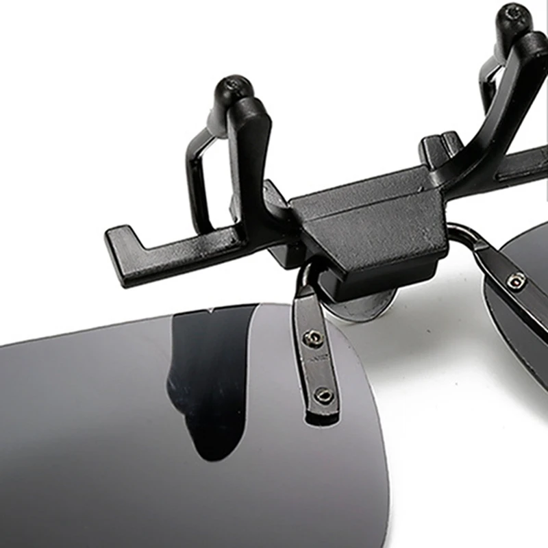 

New Polarized Clip On Sunglasses Driving Night Vision Lens Sun Glasses Male Anti UVA UVB With Case Car Accessories Styling