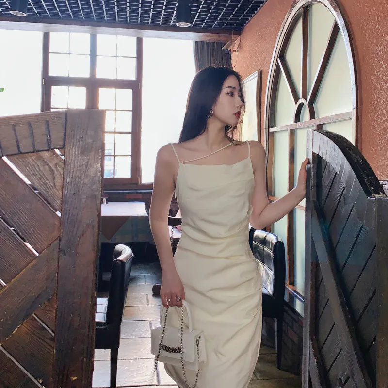 

French Sexy Strap Dresses Women Elegant Mini Dress Office Lady Design Korean Style Evening Party Dress Females 2021 Summer Chic