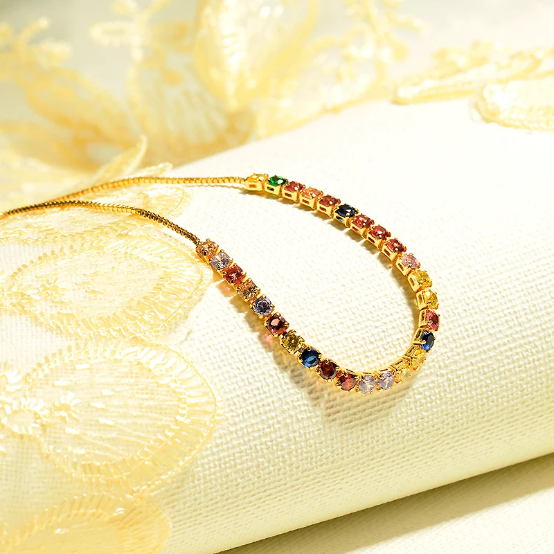 BAOYAN маленькие квадратные хрустальные браслеты модные женские Аксессуары Boho Регулируемый Хрустальный Теннисный браслет золотые браслеты для женщин