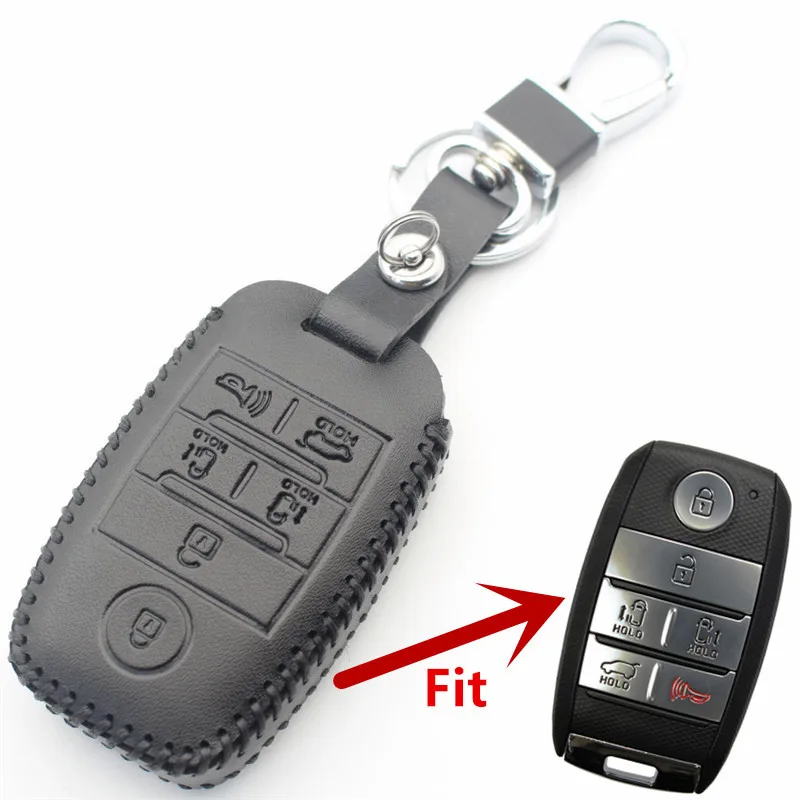 Чехол для ключей FLYBETTER из натуральной кожи для Kia KX3/RIO/Ceed/Cerato/Optima/K5/Sportage/Sorento/K2/Soul/K3/Sedona/Grand/Carnival - Название цвета: 8