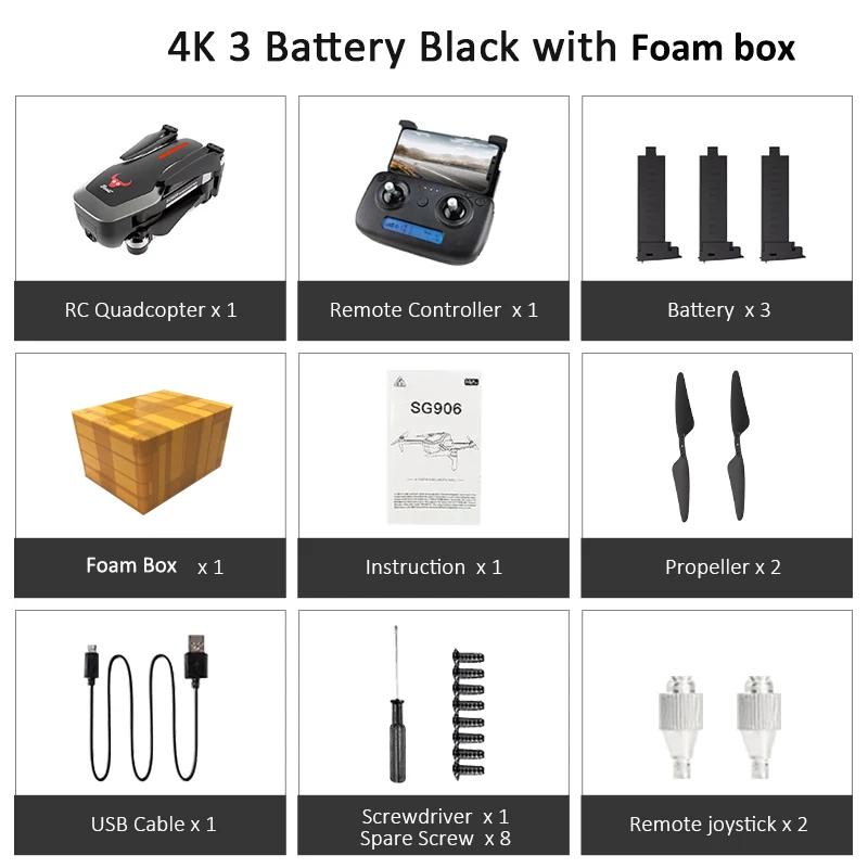 Black 3Battery FB ZLRC Beast SG906 gps 5G wifi FPV с селфи складной 4K 1080P Ультра HD камера RC Дрон Квадрокоптер RTF VS XS812 XS809HW SG106 - Цвет: Black 3Battery FB