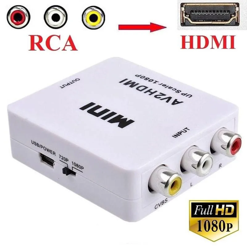 Композитный адаптер HDMI в AV HD видео NTSC с поддержкой AV/CVSB HDMI2AV Mini PAL Новый RCA L/R Box 1080P