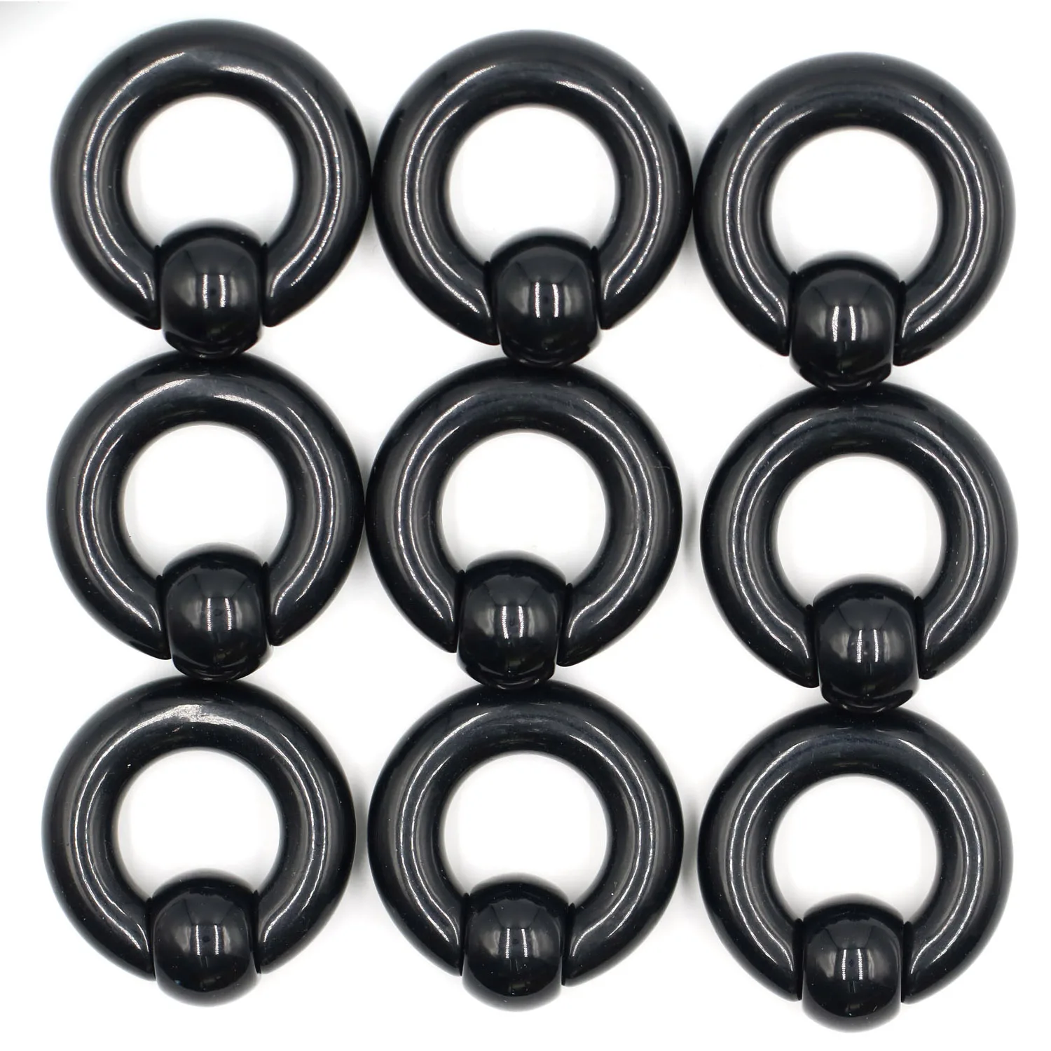 Акриловые пластиковые черные затычки для ушей серьги кольца кольцо BCR конический