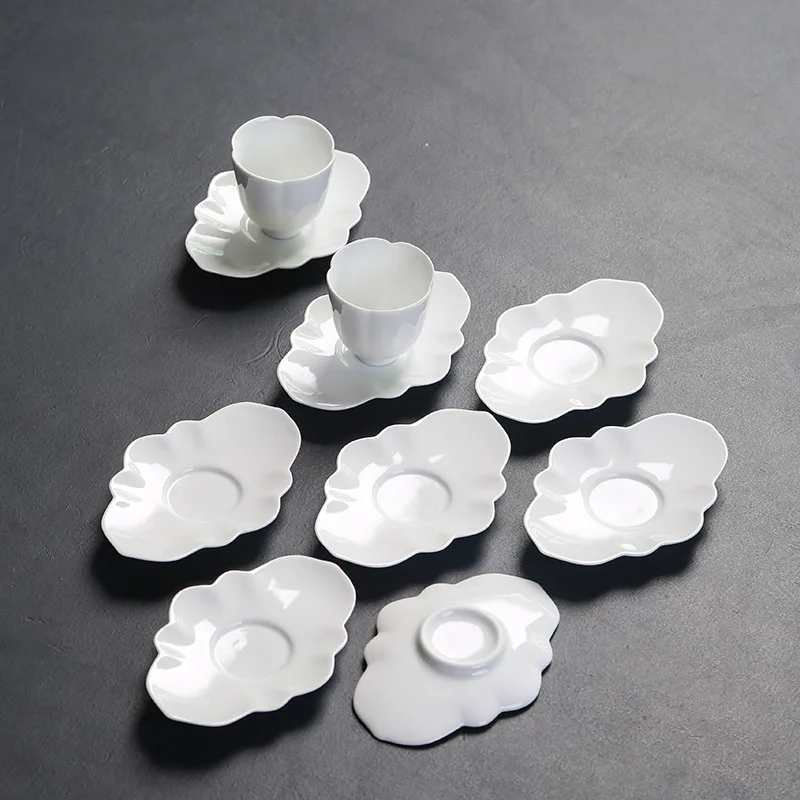 Kong Fu Tea Set with Accessories Japanese Tea Ceremony Creative Ceramic Cha Bei Dian Kombucha Cup Saucer Heat Proof Mat Coaster