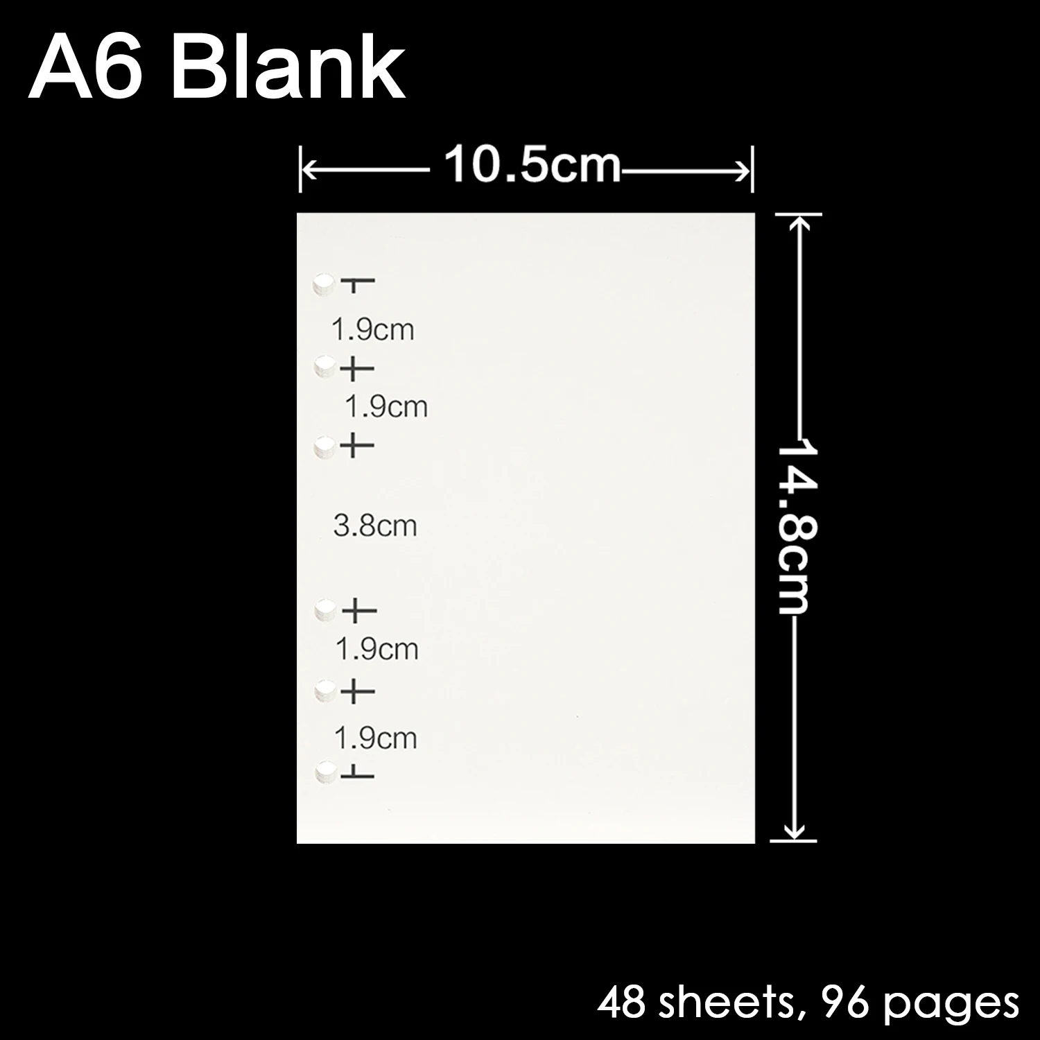 Standard A6 Blank Высокое качество, записная книжка с кольцом A5, A6, A7, вставные заправки, 6 отверстий, вкладыш, дневник на спирали, планировщик, внутреннее ядро, 100 г, бумага - Цвет: Standard A6 Blank