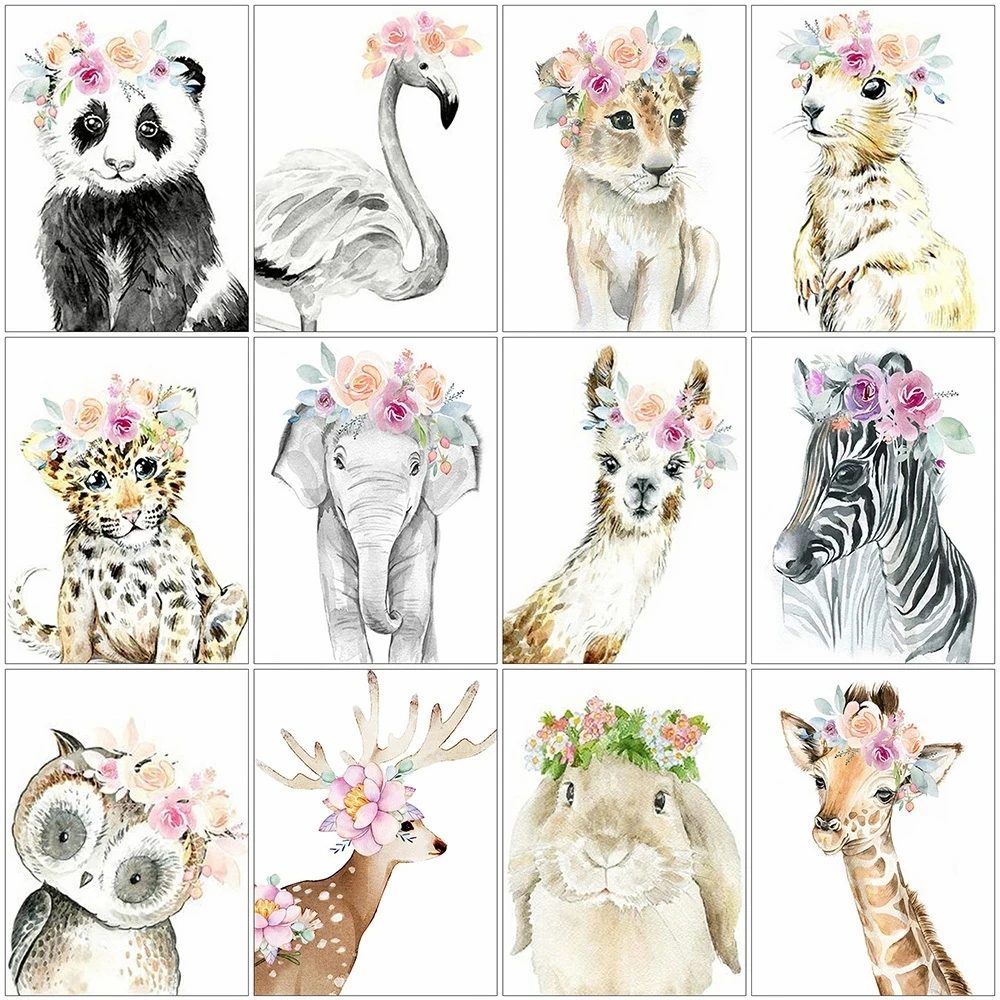 

Sontonga 5D Diy Diamond Mosaic Tiger Animals Full Square Round Diamond Painting Owl Rhinestone Art Home Decor Gift