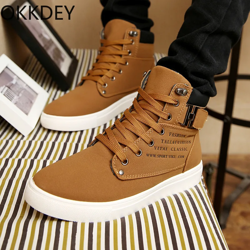 

2020 autumn/winter new Korean version of men's shoes high-help board shoes retro casual belt men's trend Martin boots.