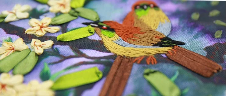 Необработанные узоры сделай сам наборы для рукоделия вышивка-птицы играют 55*40 см