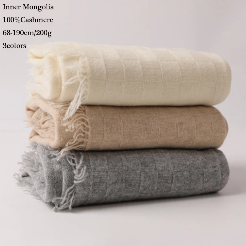 Женский длинный шарф с бахромой элегантный теплый в японском и корейском стиле