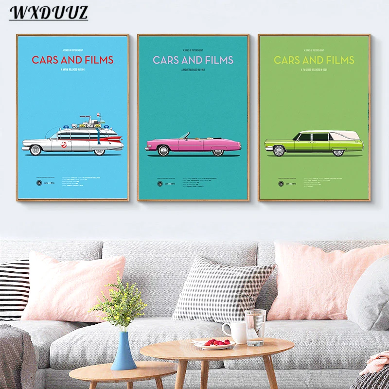 Мультяшные автомобили и фильмы плакаты ретро винтажный автомобиль 2021 фильм ТВ