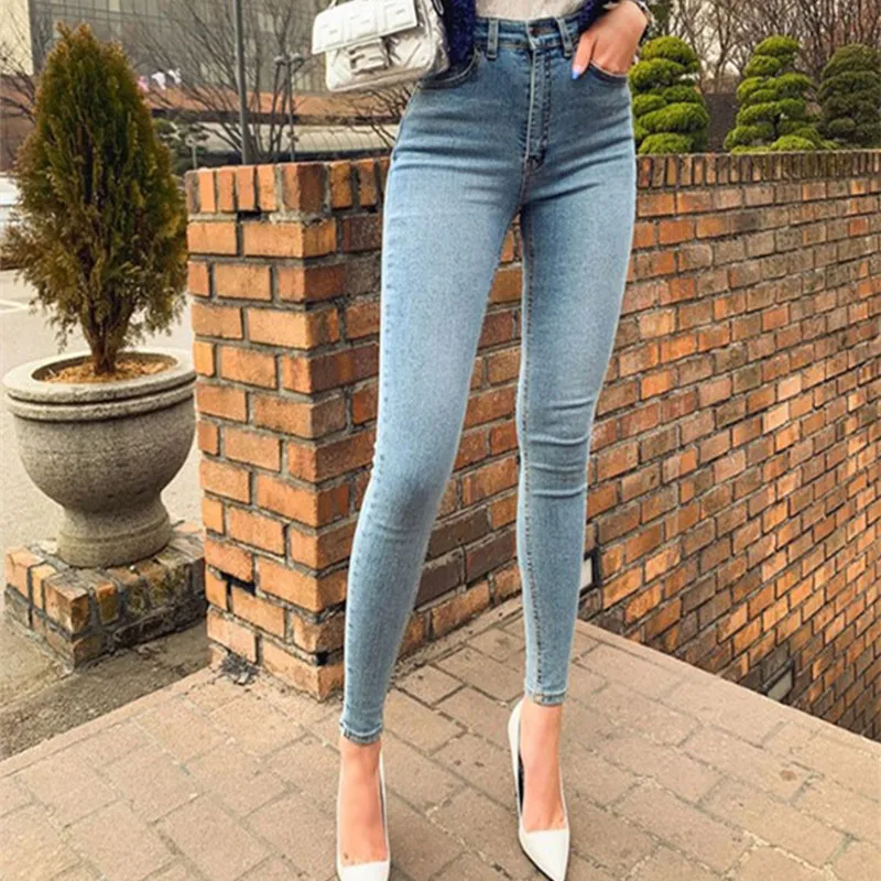 

Women's high waist jeans high stretch skinny pants jeans graceful and fashionable pencil pants Korean fashion
