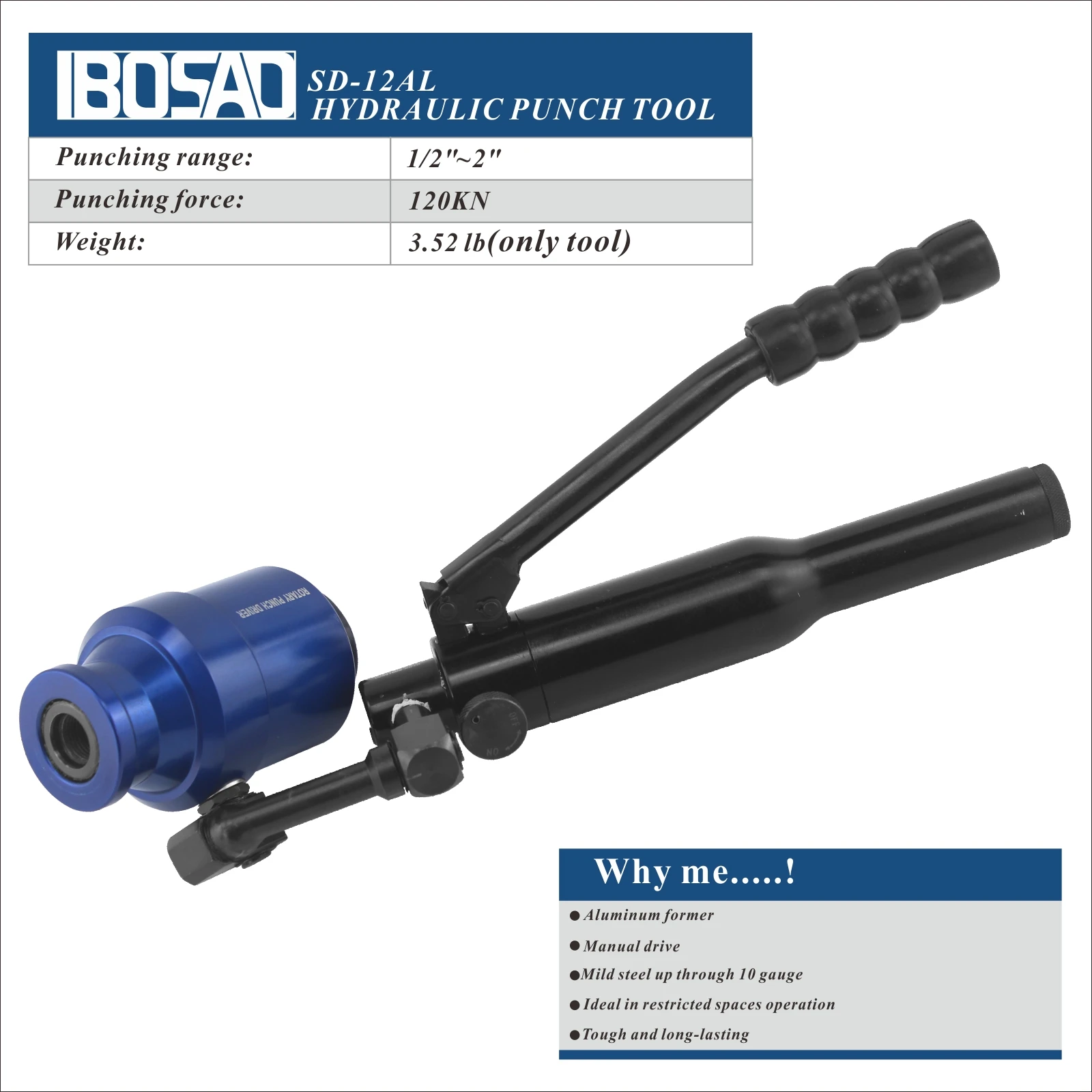 Гидравлический ручной перфоратор 120KN инструменты для изготовления дыроколов с