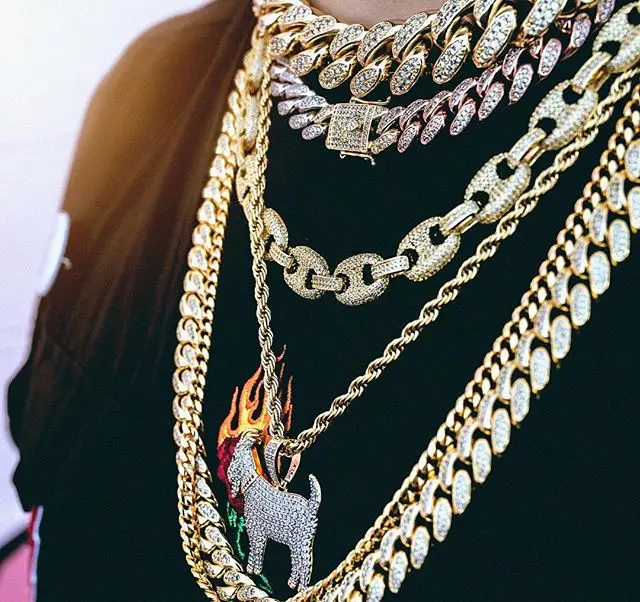 Кубинская цепочка Майами Мужская/Женская роскошное ожерелье из кубинской цепи с