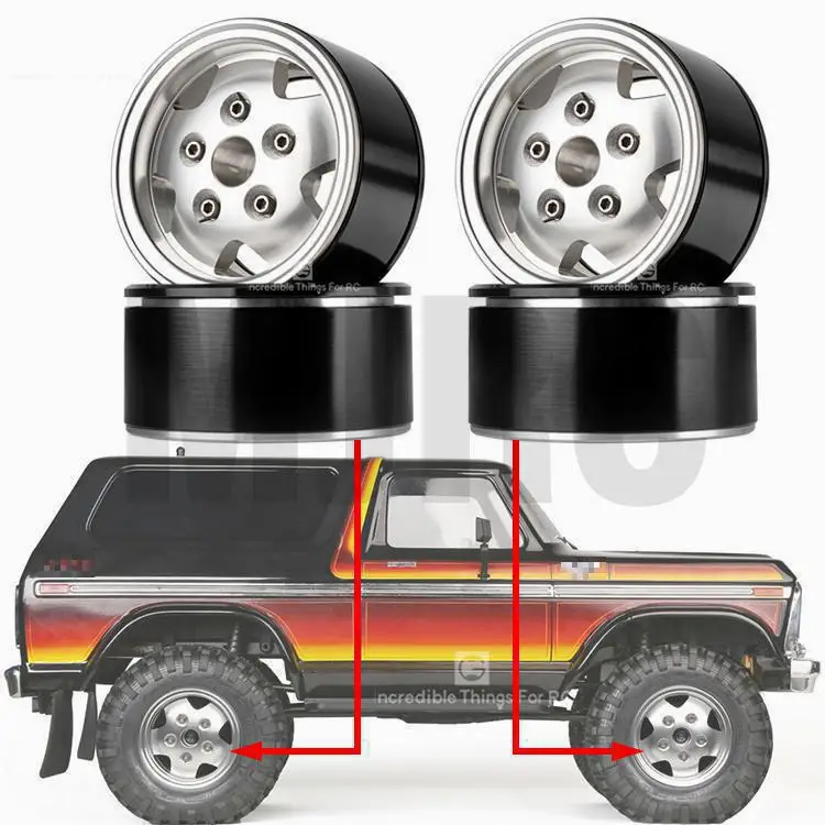 

2.2 inch Metal Wheel Hub Rim Beadlock For 1/10 Rc Crawler Car Trx4 Defender Bronco Rc4wd D90 D110 Axial Scx10 90046 Jimny trx-6