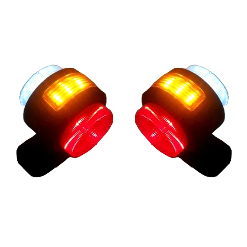 

2pcs Car Truck Trailer Led Side Marker Light White Red Turn Signal Clearance Indicator Lamp For Lorry Van Caravans