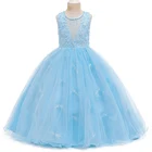 Новинка 2020, Дамское Платье, бальное платье принцессы для первого причастия с блестками и цветами для девочек, детская одежда для свадьбы и вечеринки