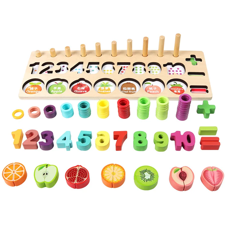 

> 3 years Wooden Early education brain game Arithmetic numbers Cognitive pairing magnetic fruit Cecile Unisex Children's gifts