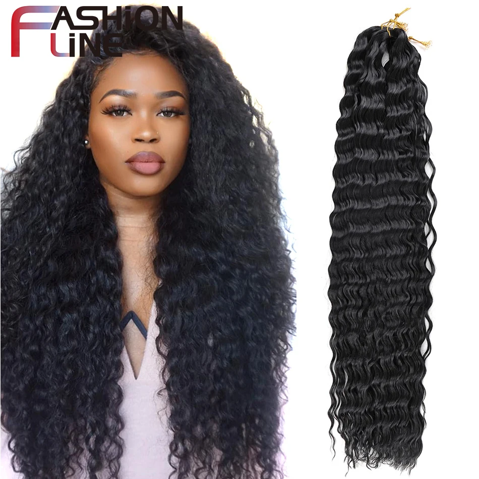 Synthetic Deep Wave Twist Crochet Hair 28 Inch High Tempreture Fiber Natural Braids Afro Curls Bundles Bulk Freetress For Women