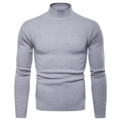 005 Осенний мужской свитер pull homme Модный повседневный теплый однотонный облегающий мужской вязаный пуловер с круглым вырезом белого и черного цвета - Цвет: 005