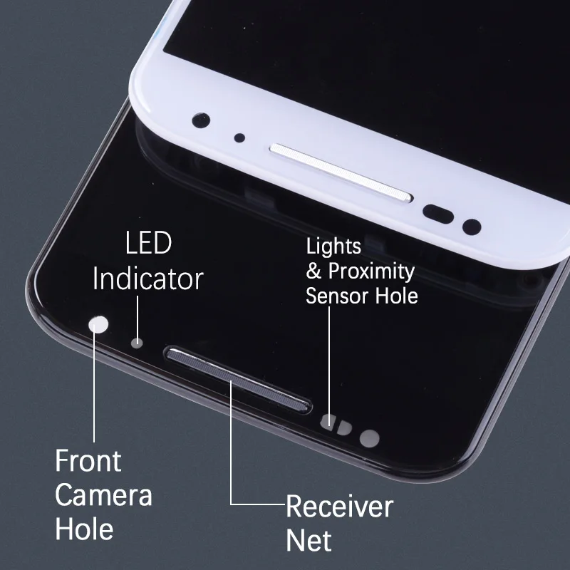 AMOLED Дисплей для Motorola Moto X2 LCD в сборе с тачскрином на рамке черный белый