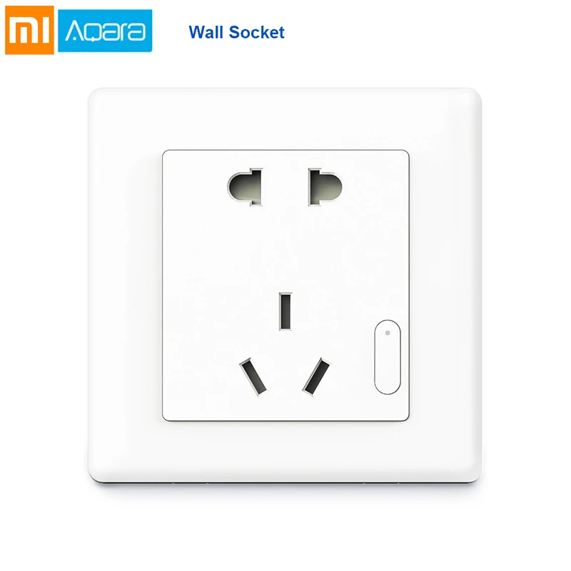 Wall Socket Xiaomi умный дом Комплект Aqara шлюз двери окна человеческого тела датчик температуры и влажности Датчик беспроводной переключатель Zigbee розетка куб - Цвет: Wall Socket