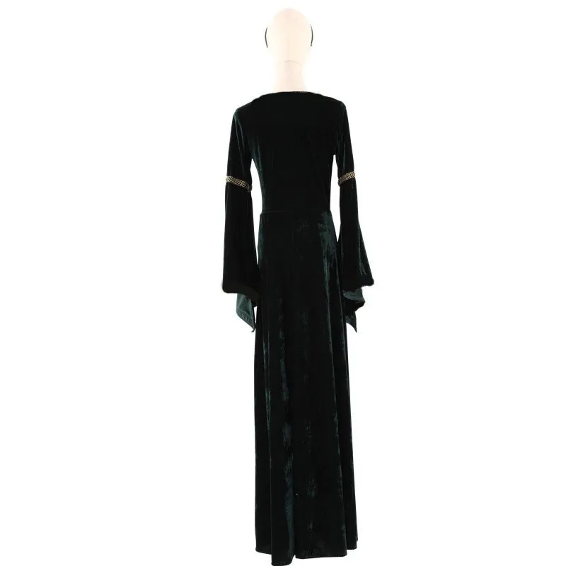 

2021 Mujer Ropa Summer Women's Long Dress Vintage Long Sleeve Floor Length Dress Elegant Elven Dress Vestidos Robe Femme