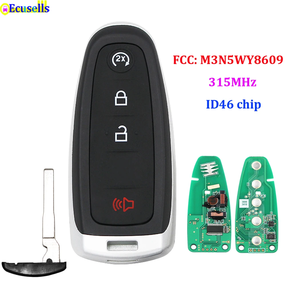 4-кнопочный смарт-брелок дистанционного запуска дистанционный смарт-ключ для Ford