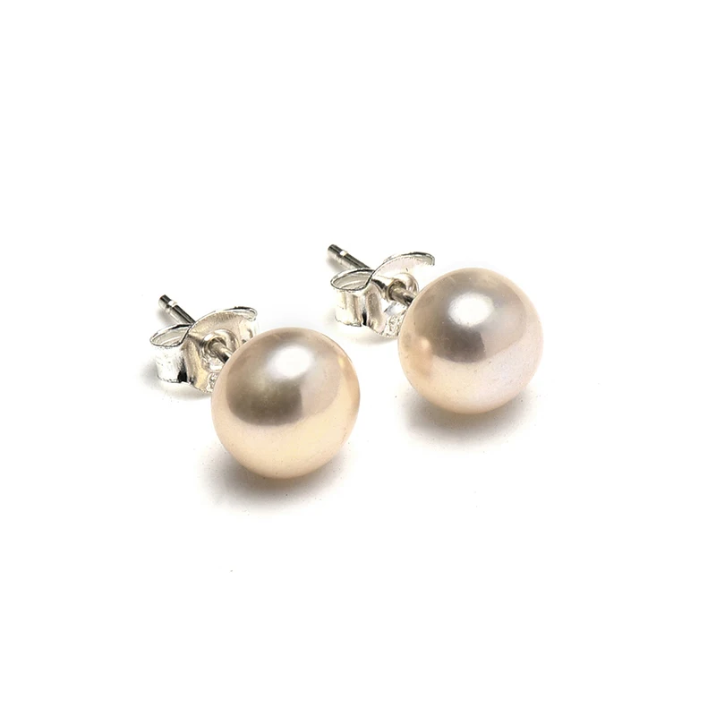 Wholesale 925 Sterling Silver 10-11mm Freshwater Orange Pearls For Making Diy Handmade Earrings Women Birthday Gifts H580 | Украшения и