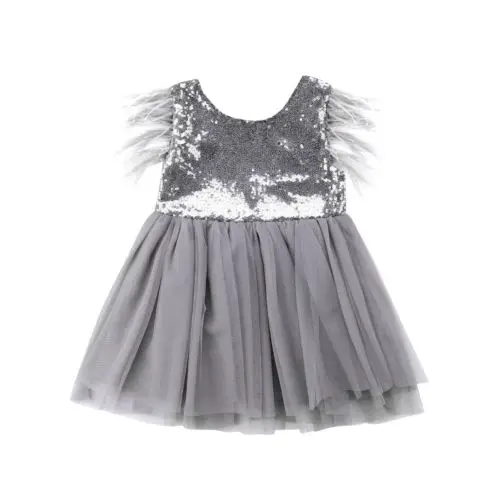 New Flower Girl Party Dress Toddler Baby Girls Princess Kids Sequins Tutu Prom Wedding | Детская одежда и обувь