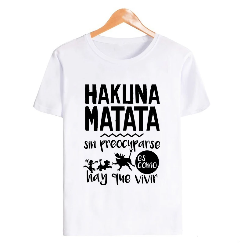 Showtly Lion King HAKUNA MATATA женская футболка It Simba Best Friends Harajuku Kawaii уличная Корейская стильная негабаритная футболка - Цвет: XWT0764-white