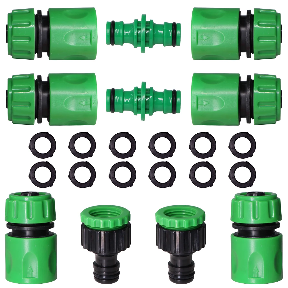 MUCIAKIE Garden Water Hose ABS Quick Connectors 1/2'' Tubing Coupling Adapter Joint Extender Set for Irrigation Car Wash Fitting
