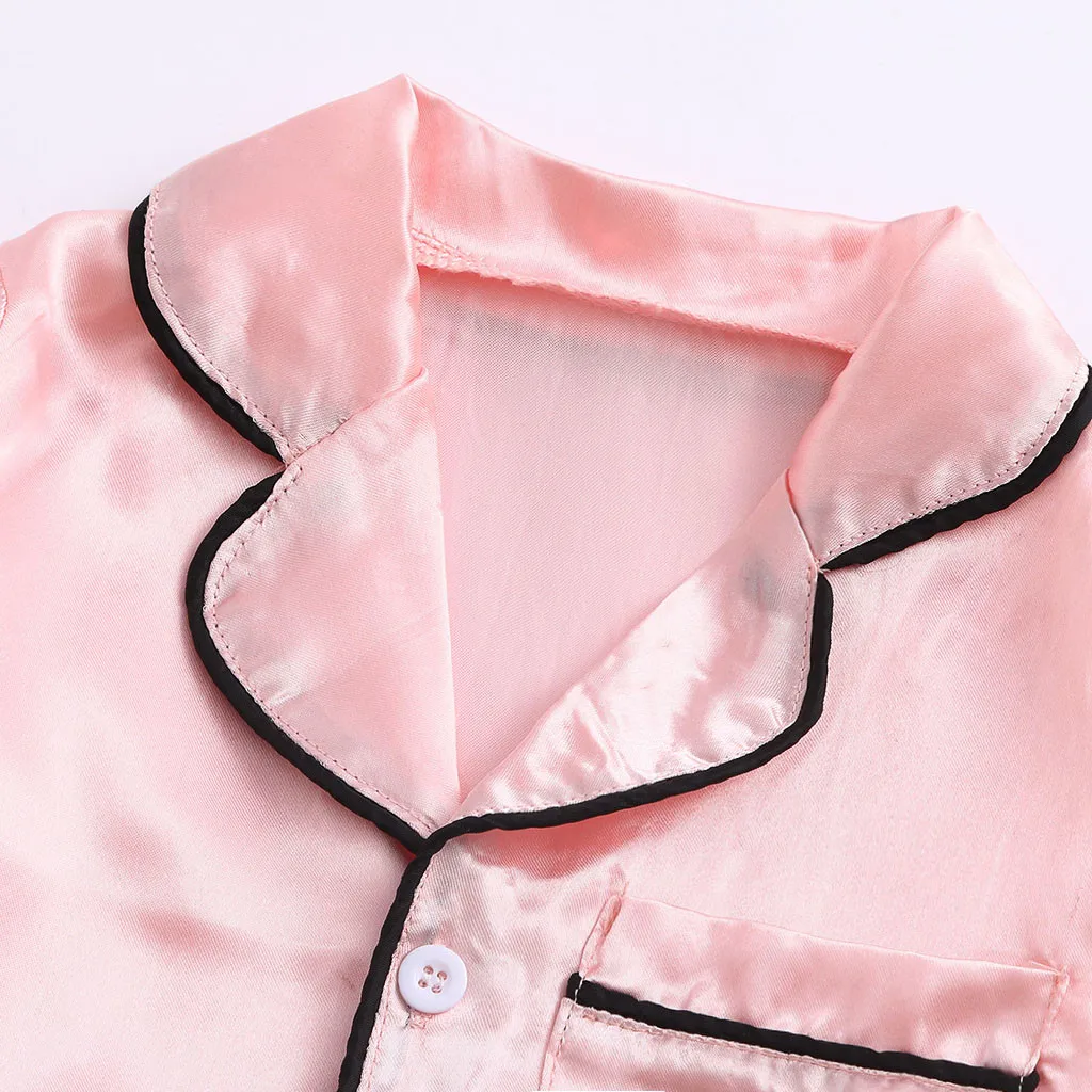 Kids Pajamas Sleepwear Outfits Set Autumn Winter Toddler Baby Boy Girl Long Sleeve Tops Pants | Детская одежда и обувь