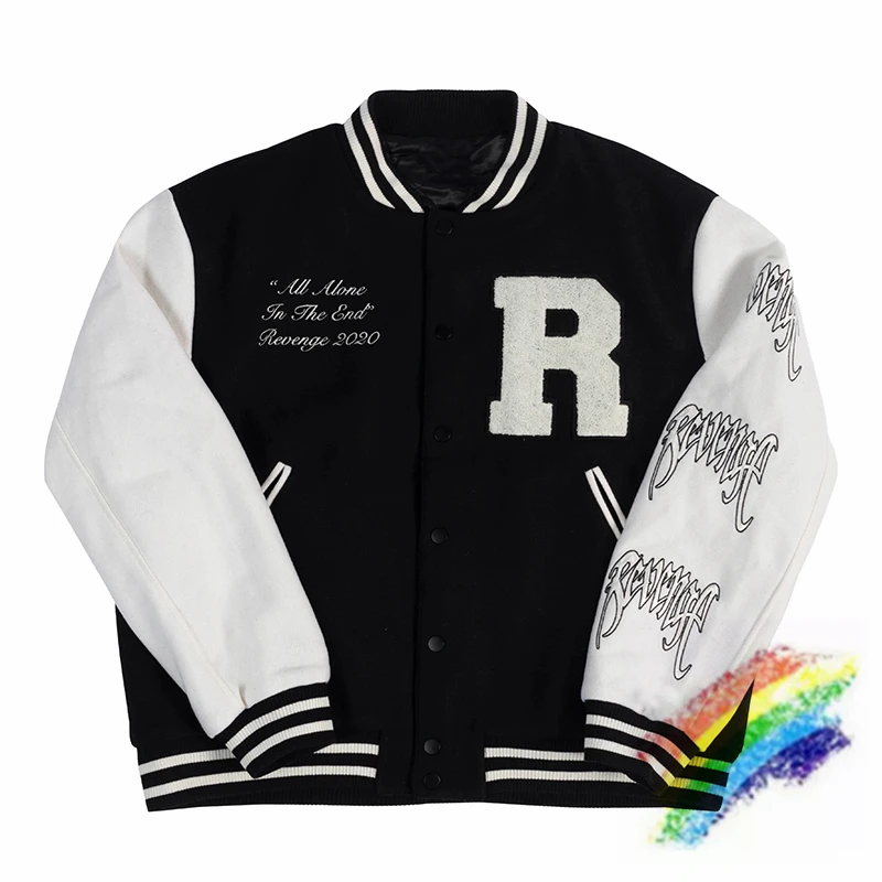 

XXXtentacion Revenge Varsity Baseball Jacket Men Women Heavy Fabric Skull Embroidery Leather Sleeve Stitching Coat Jackets