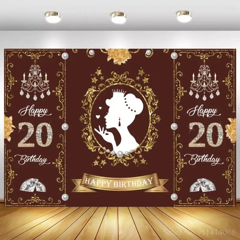 

Sexy Lady Queen 20th 30th 40th Birthday Background Photography Evening Party Dinner Table Decor Backdrops For Home Decorations