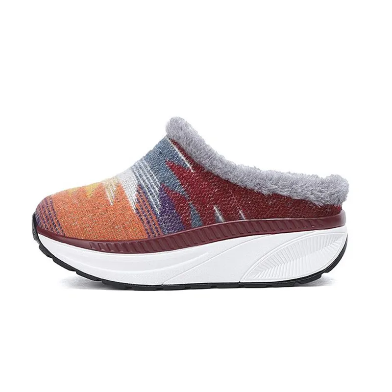 

Плюшевая теплая обувь на танкетке, женские Прогулочные кроссовки, женская обувь для коррекции фигуры, спортивная обувь для фитнеса, похуден...