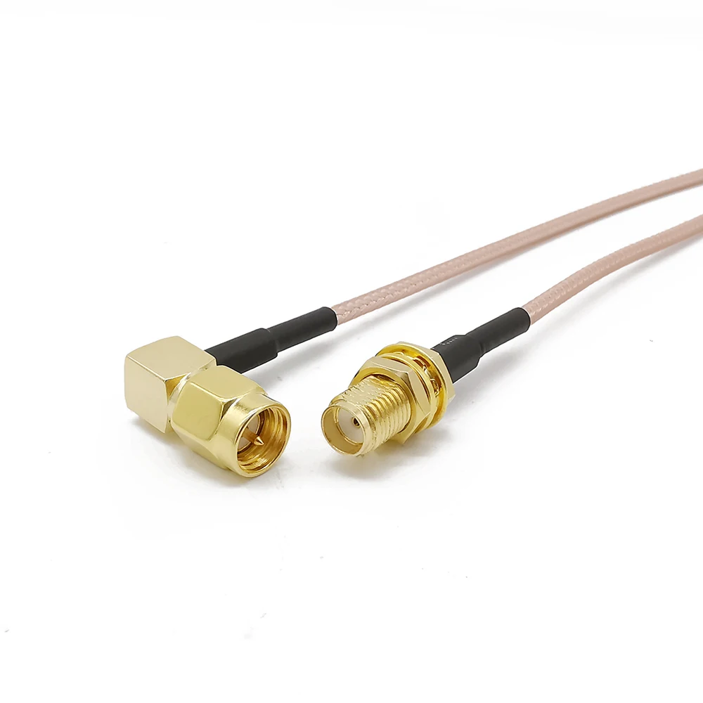 SMA Cable SMA Bulkhead Female to SMA Male Right Angle Coaxial Cable 3G 4G WIFI GSM DVB-T DAB+ RG316 30cm 12inch for Car Radio