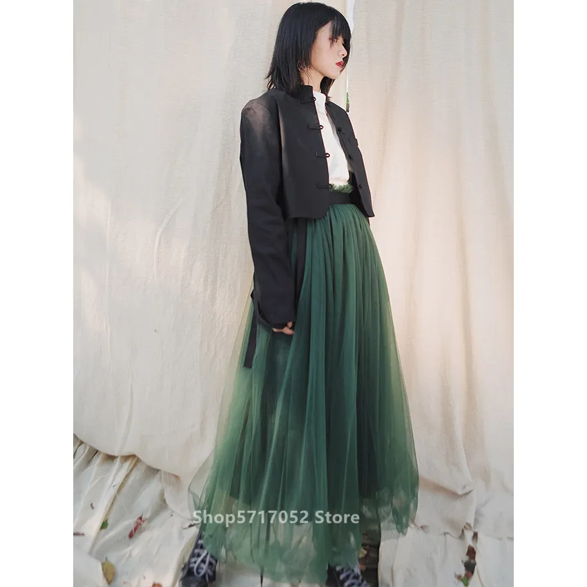 Кимоно женское кружевное в японском стиле кружевная черная рубашка-топ ретро