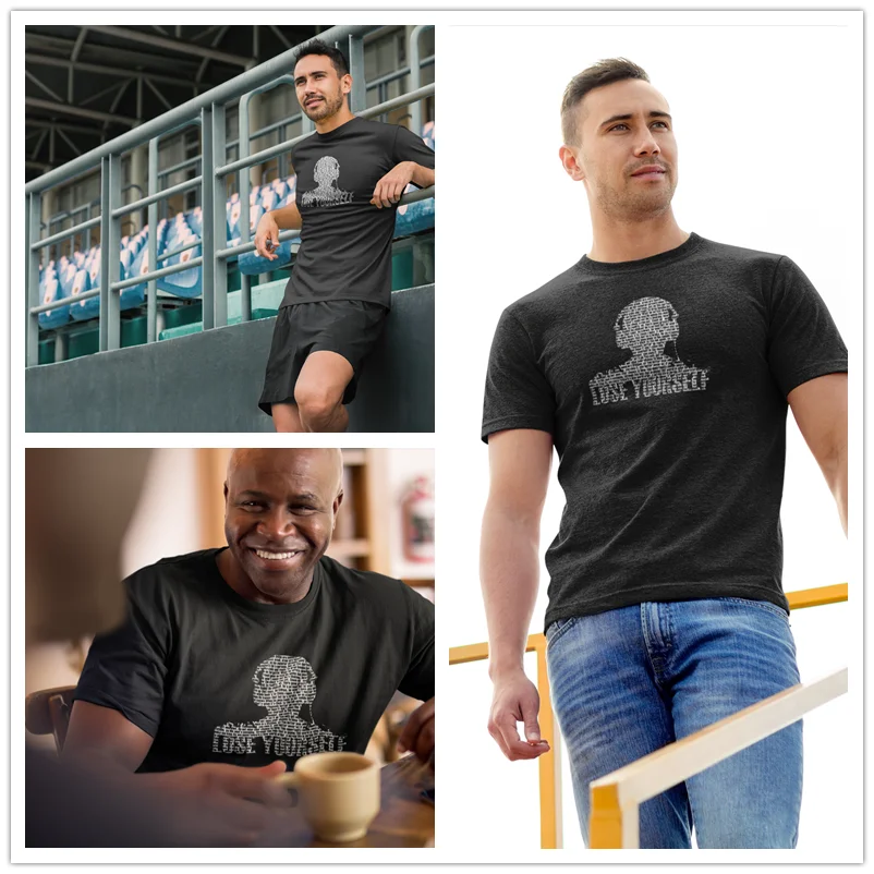 Футболка Eminem футболка Lose Yourself Повседневная с графическим принтом 100 хлопок