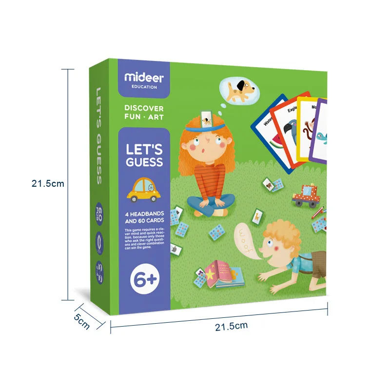 Kids English Learning Animal Educational Cognitive Card Toys 4 Headbands And 60 Cards Parent-child Interactive Let's Guess Game | Игрушки