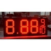 Custom made 12inch Waterproof IP65 888 910 LED digital module Gas Price Iron box frame Red Green Yellow White Color