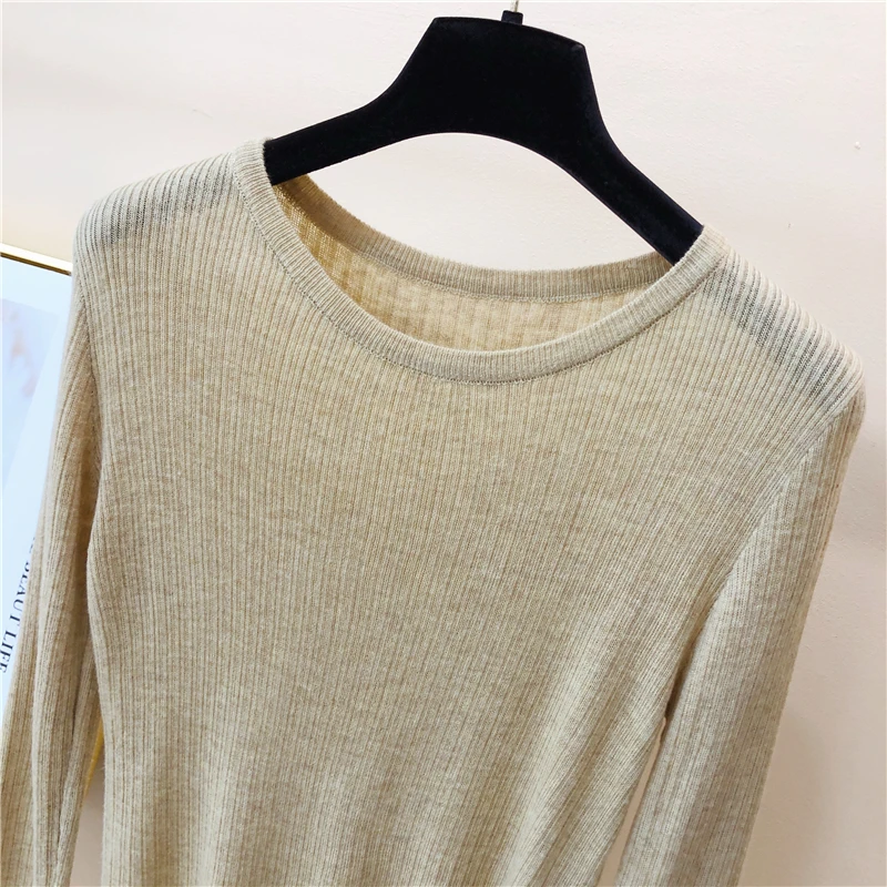 

Soft O-neck Solid Sweater Women 2020 New Arrival Slim Knitted Pullover Modis Basic Tops