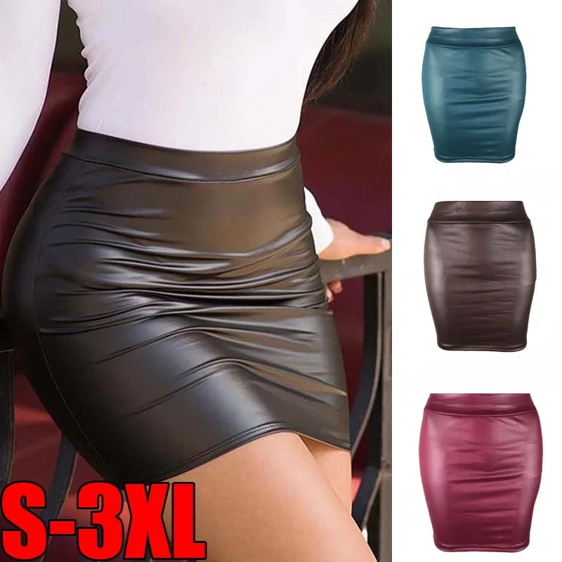 

Женская юбка из ПУ кожи, на молнии, в европейском и американском стиле