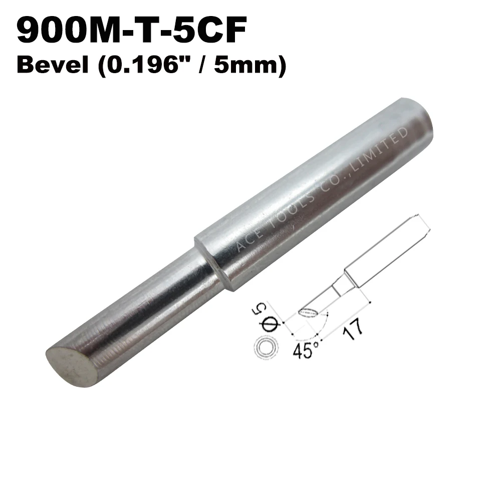 

Soldering Tip 900M-T-5CF Bevel 5mm for Hakko 936 907 Milwaukee M12SI-0 Radio Shack 64-053 Yihua 936 X-Tronics 3020 Iron Bit