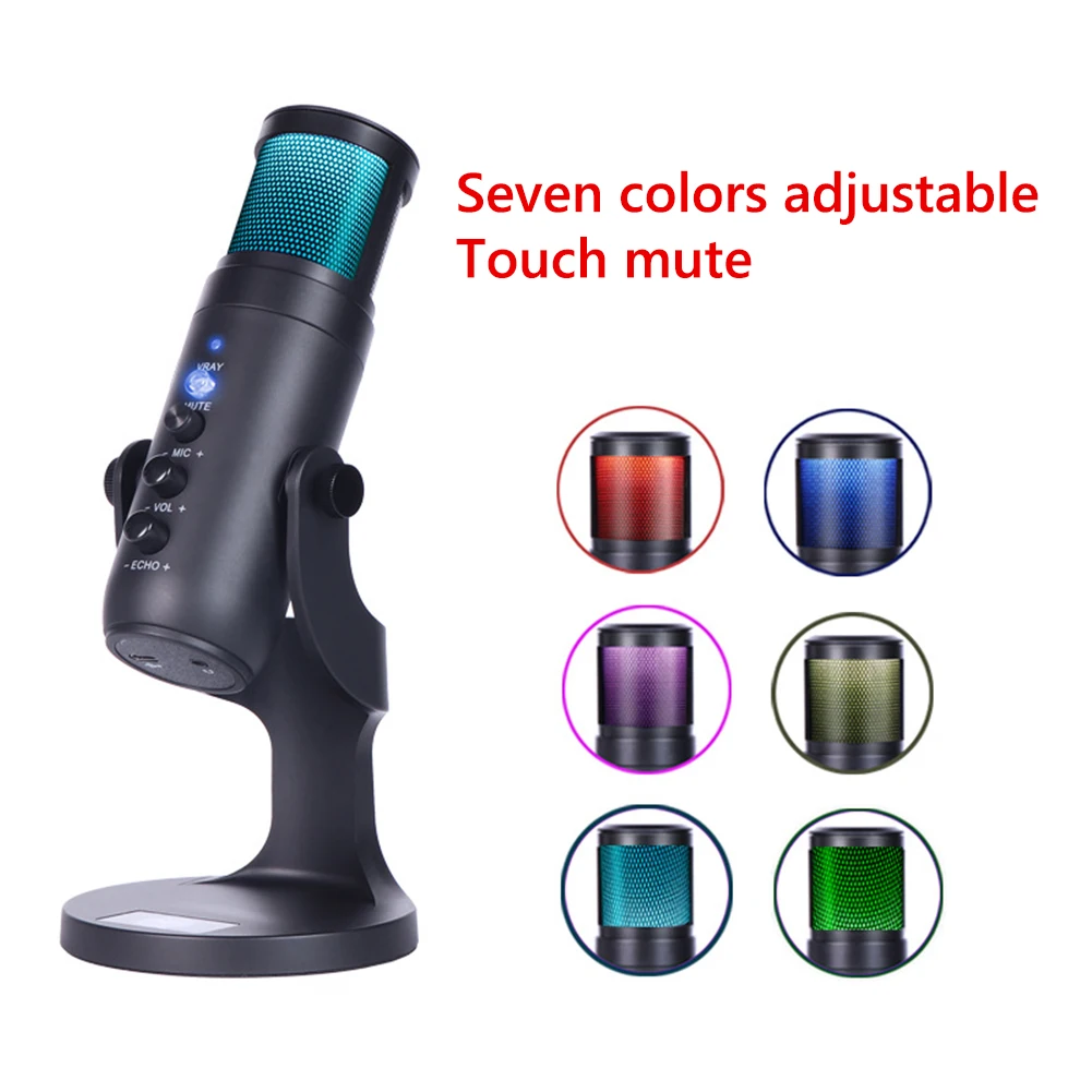 Подставка для микрофона USB конденсаторная RGB-подсветка | Электроника