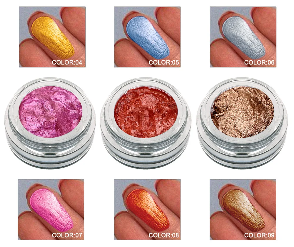 14Color Monochrome Wet Jelly Gel Eyeshadow Cream Waterproof Long Lasting Glitter Shimmer Pigment for Eyes makeup |