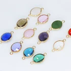 Стеклянная Очаровательная подвеска в форме листа с гранеными рамками 12 шт. 10 х14 мм, соединительное ожерелье, серьги, Декор, изготовление ювелирных изделий, бусины с 2 петлями