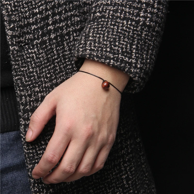 

Bracelets & Necklace Set Black Rope Adjustable Men Jewery Natural 10/12 MM Sodalite Stone Beads Pulsera Women Handmade Collar