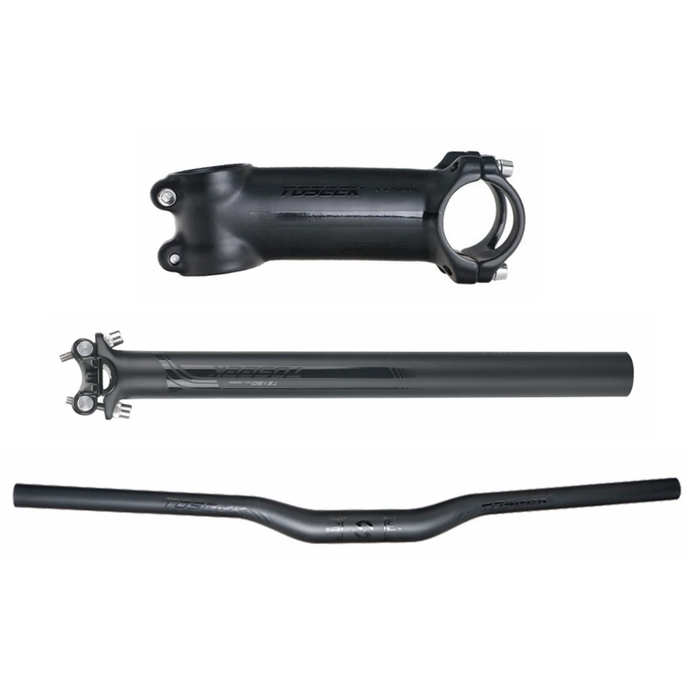 Набор черных матовых велосипедных стержней из углеродного волокна TOSEEK стержень